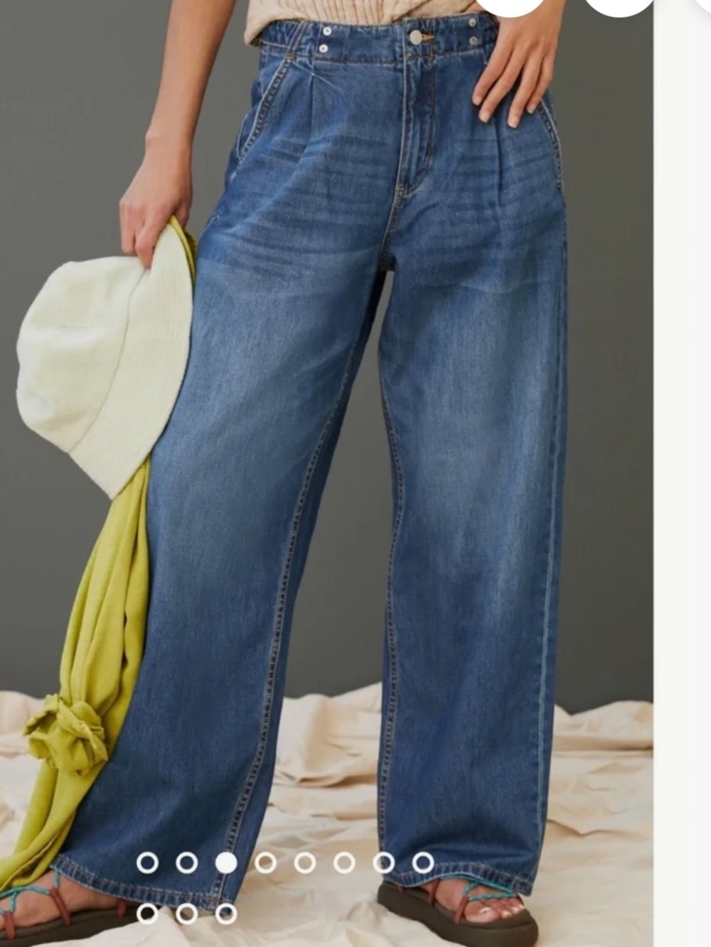 Anthropologie Pilcro The Pleated Baggy Jeans wide leg ultra high rise sz 28